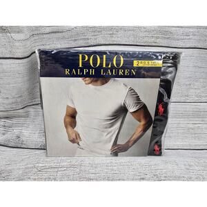 2 POLO RALPH LAUREN MENS 2XL COTTON CREW T-SHIRTS UNDERSHIRT Black
